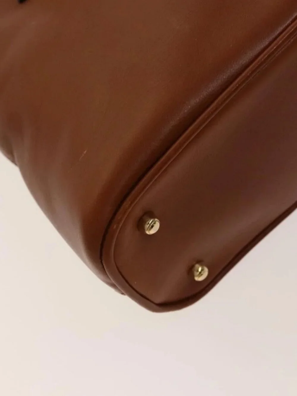 GUCCI Bamboo Hand Bag Leather 2way Brown Gold 000 122 0290 Auth